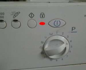 The lock on the Indesit washing machine is blinking