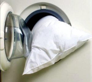 Washing an orthopedic pillow in a washing machine