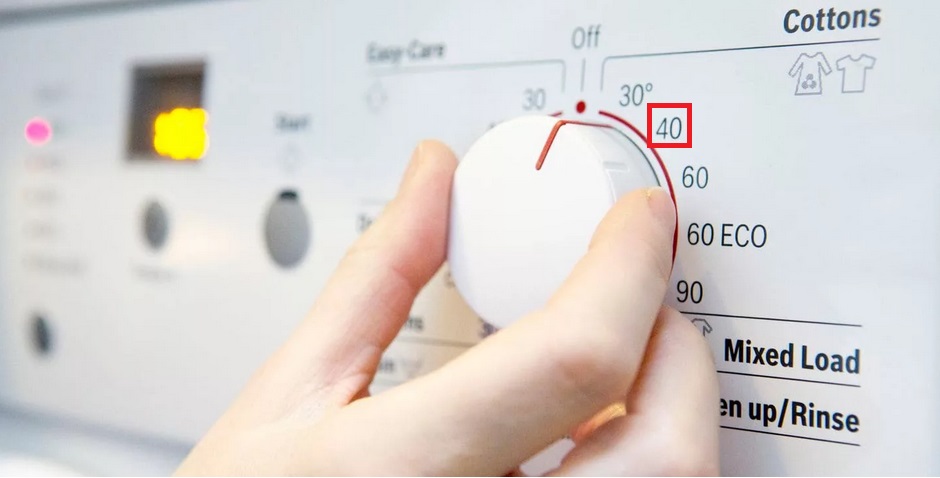 Stellen Sie die Temperatur auf 40 Grad ein