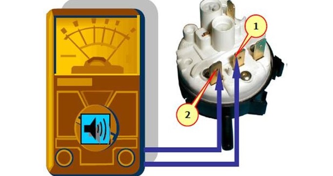 memeriksa suis tekanan dengan multimeter