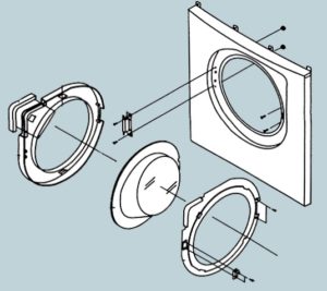 Disassembling the Bosch washing machine door