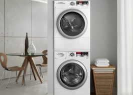 Bosch washing machine and dryer in a column