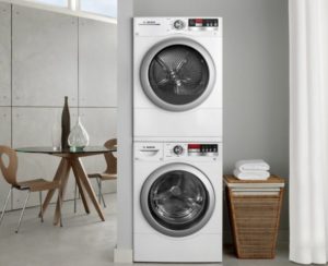 Bosch washing machine and dryer in a column