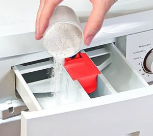 Where to put the powder in the Atlant washing machine?