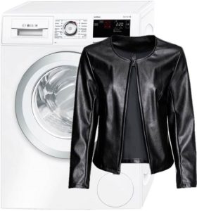 Is it possible to wash a leatherette jacket in a washing machine?