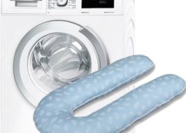 Is it possible to wash a maternity pillow with balls in the washing machine?