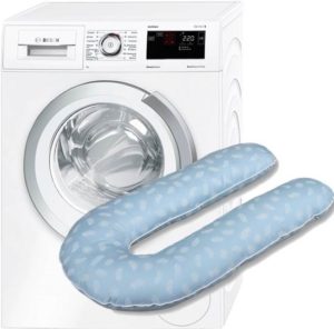 Is it possible to wash a maternity pillow with balls in the washing machine?