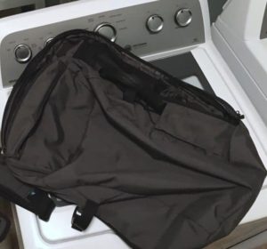 Washing an orthopedic backpack