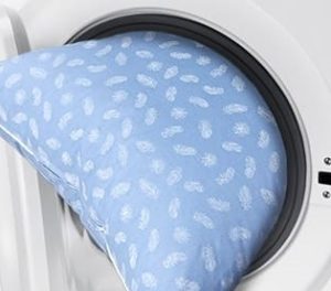 Washing a down pillow in a washing machine