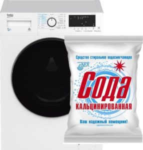 Cleaning the washing machine with soda ash