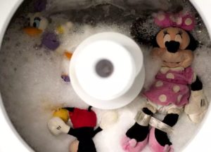 Can soft musical toys be washed in the washing machine?