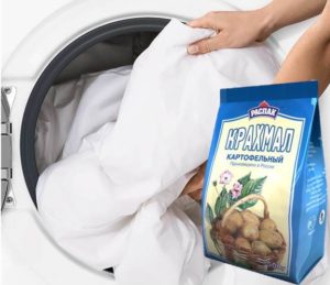 Zetmeelbeddengoed in de wasmachine