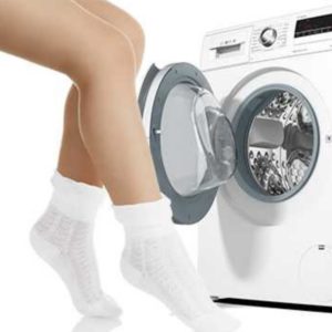 Washing white socks in the washing machine