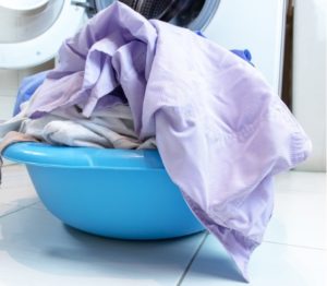 Washing bath curtains in a washing machine