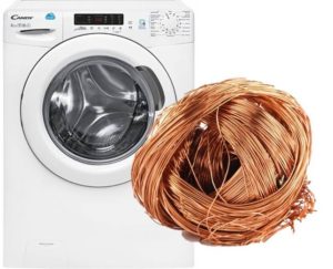 How much non-ferrous metal is in a washing machine?