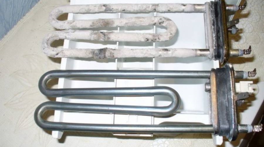 Heating element with and without Calgon