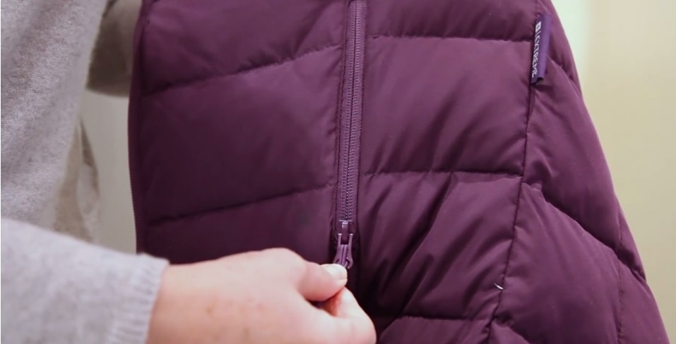 zip up your down jacket before washing