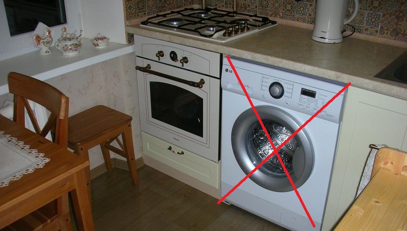 do not place the stove next to the machine