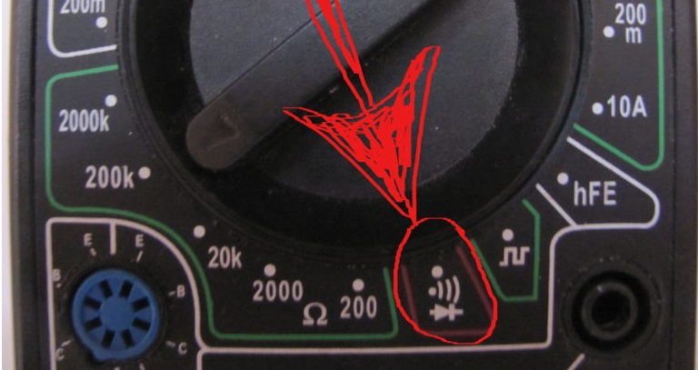 itakda ang multimeter sa Buzzer mode