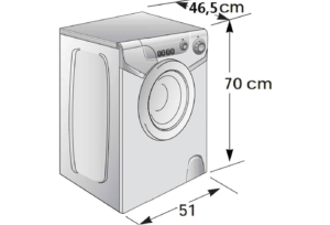 Afmetingen snoepwasmachine