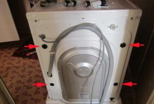 Removing shipping bolts on a Candy washing machine