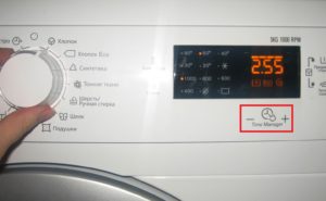 Time Manager op een Electrolux-wasmachine