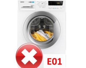 Fout E01 in Zanussi-wasmachine