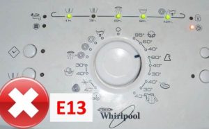 Error F13 sa Whirlpool washing machine