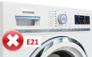 Kļūda E21 Siemens veļas mašīnā