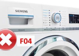 Error F04 sa isang Siemens washing machine