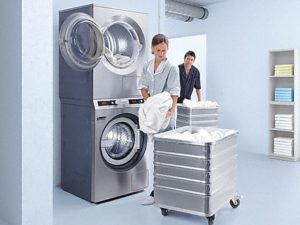 Miele stacked washing machine and dryer