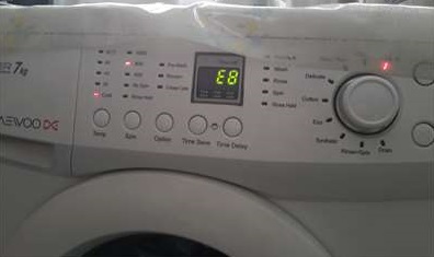 Daewoo washing machine E8 code