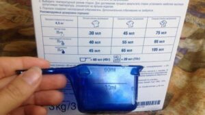 Consumo de detergente en polvo por 1 kg de ropa en una lavadora automática