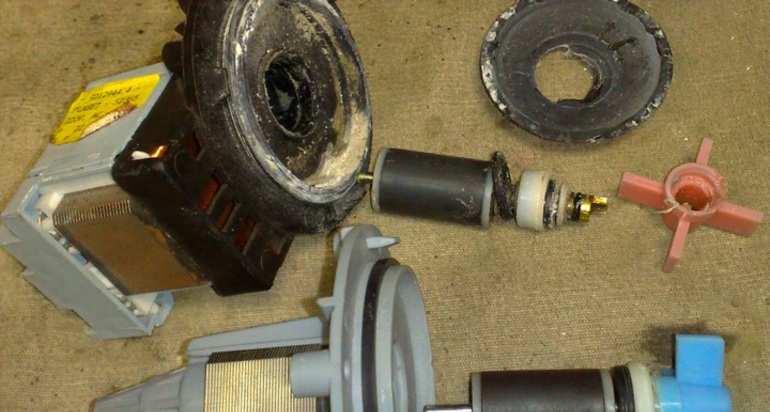 disassembled pump