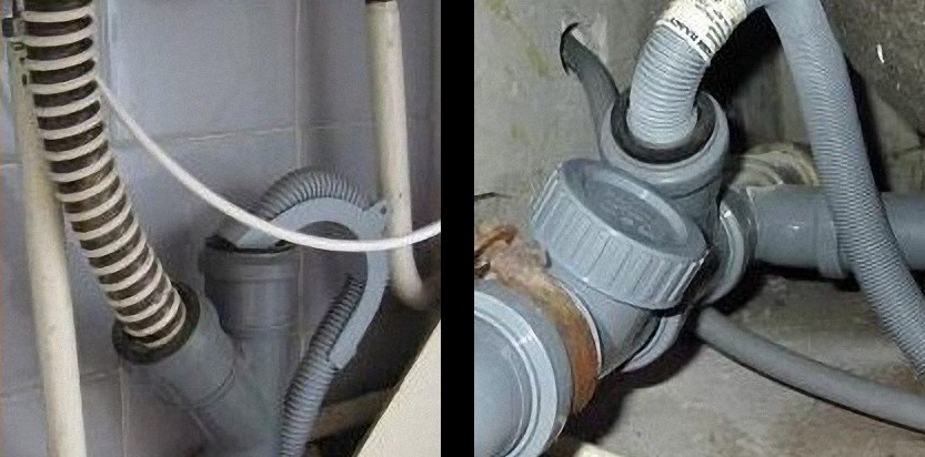 drain hose connected too low