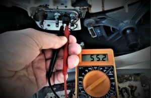 What is the resistance of the washing machine temperature sensor?