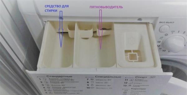 compartment for stain remover