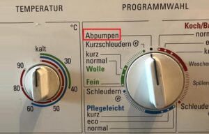 How to translate “Abpumpen” on a washing machine