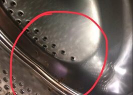 Hole in the washing machine drum