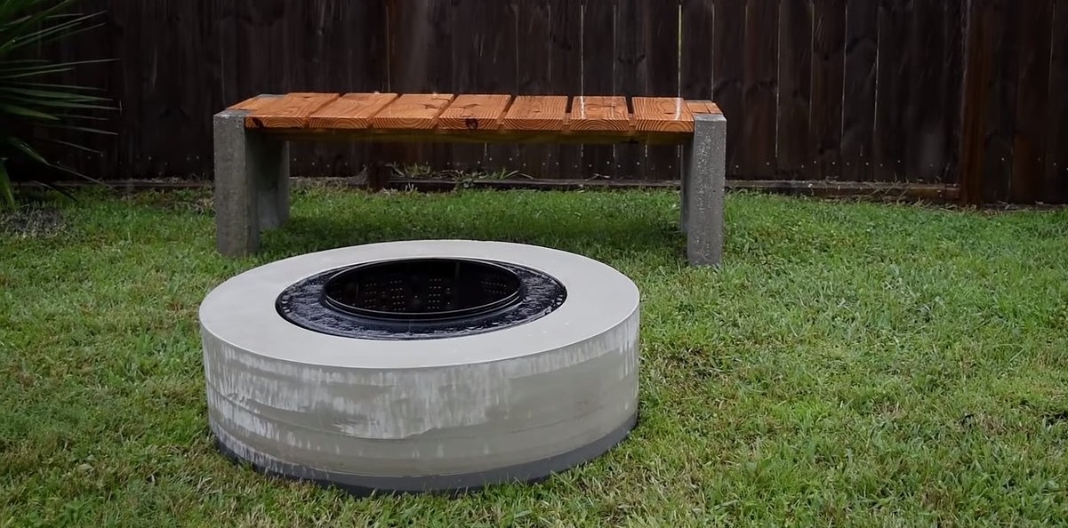 hearth in a concrete ring