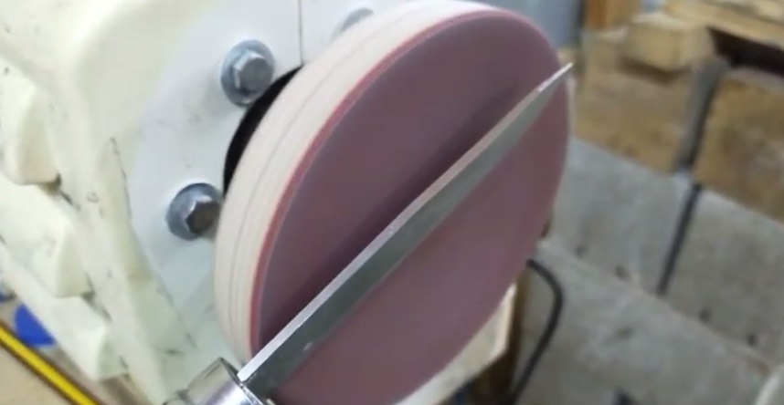 glue the abrasive disc and test