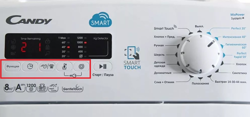 otras funciones de la máquina Kandy