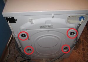 Where are the shipping bolts on an LG washing machine?