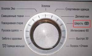 “Wool” function in the LG washing machine