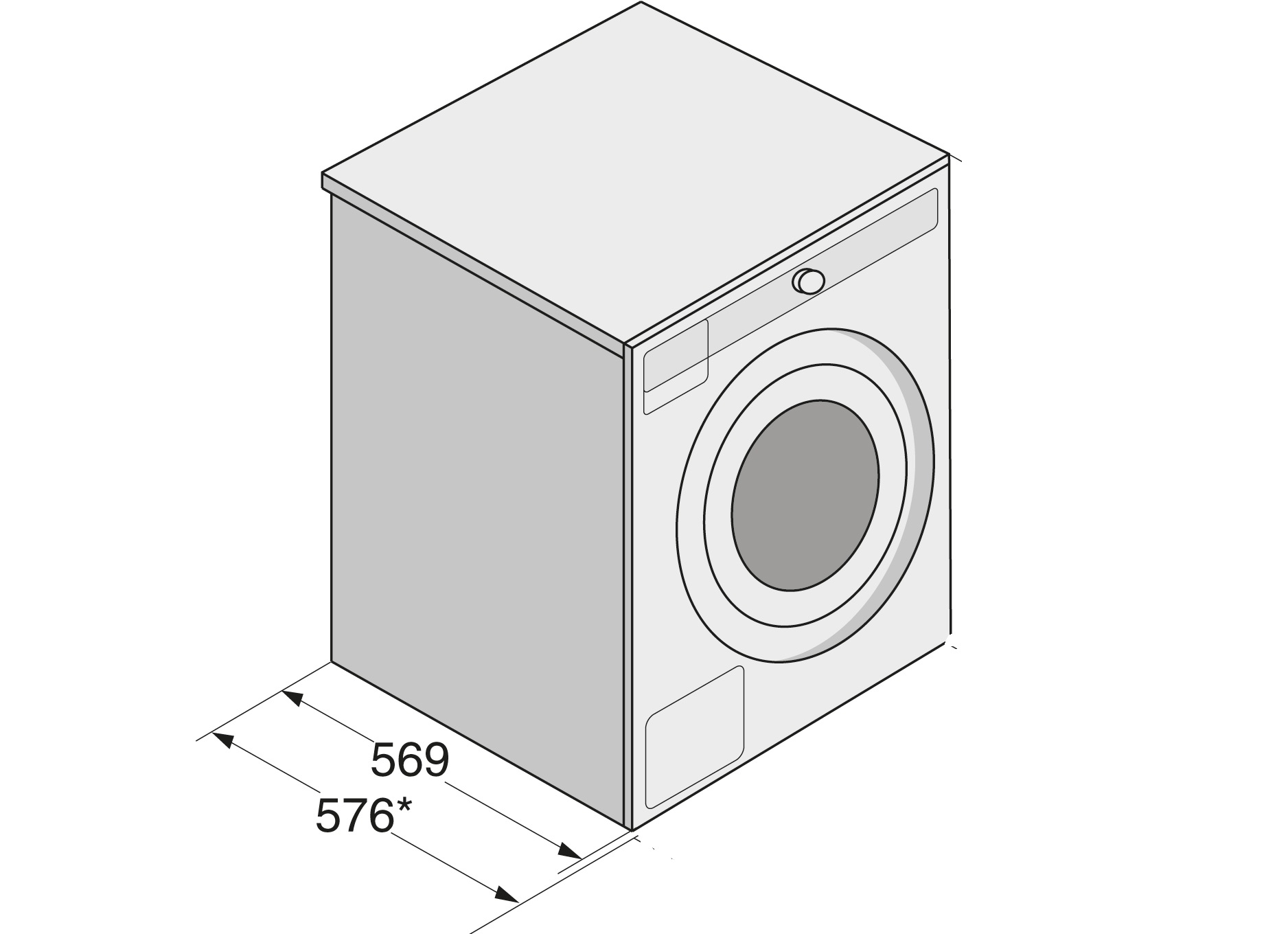 What is the depth of the washing machine