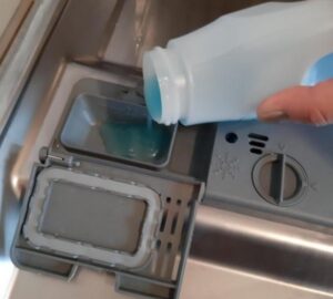 Where to pour dishwasher gel