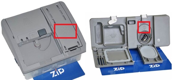 segnaletica del brillantante sul dispenser PMM