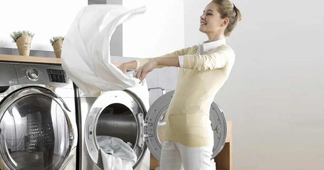 le linge est secoué après séchage et n'est pas repassé