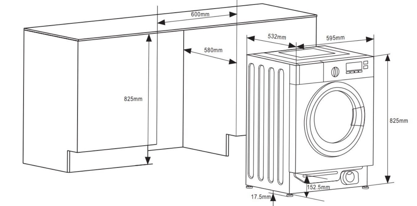 space for a washing machine