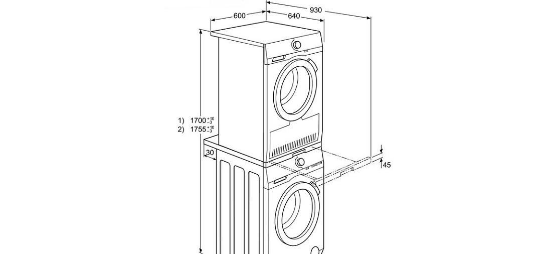 installer un sèche linge au dessus d'un lave linge